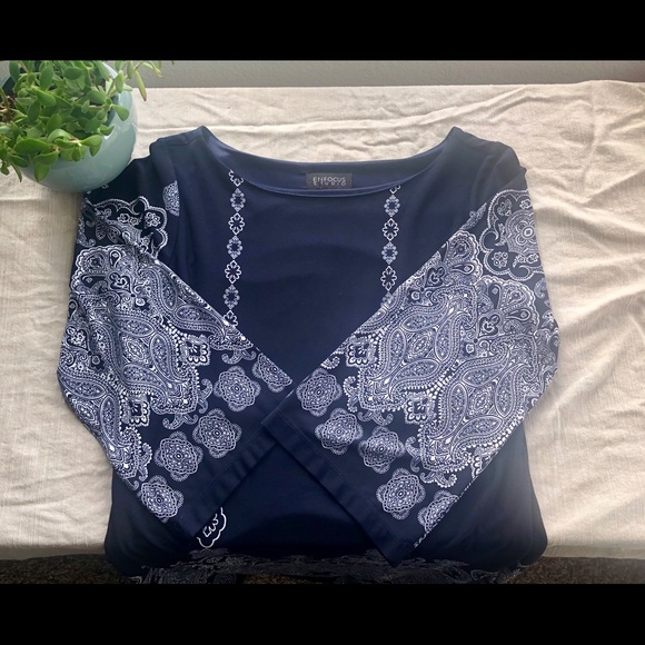 EN FOCUS - SZ 10 NAVY & WHITE DRESS - Picture 4 of 7